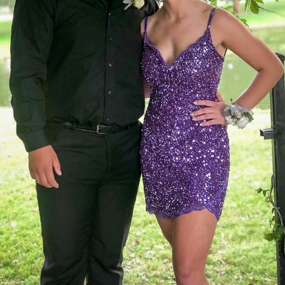 Rachel Allan Homecoming Dress - Purple - Picture 3 of 4